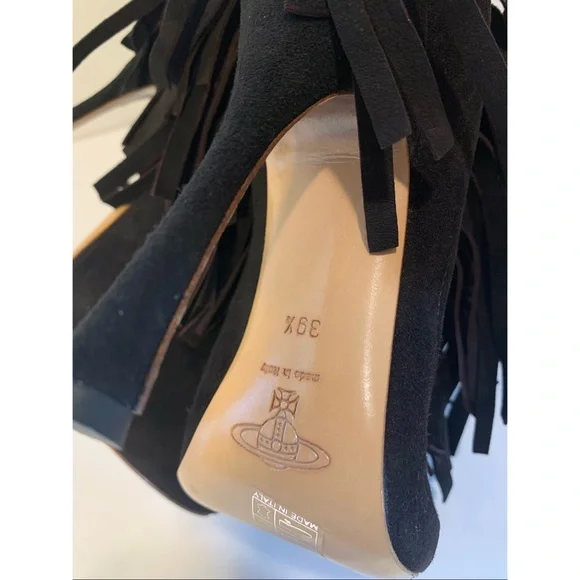 Vivienne Westwood Skyscraper Fringe Ankle Boots 39.5 Sz 8.5 - Picture 11 of 16